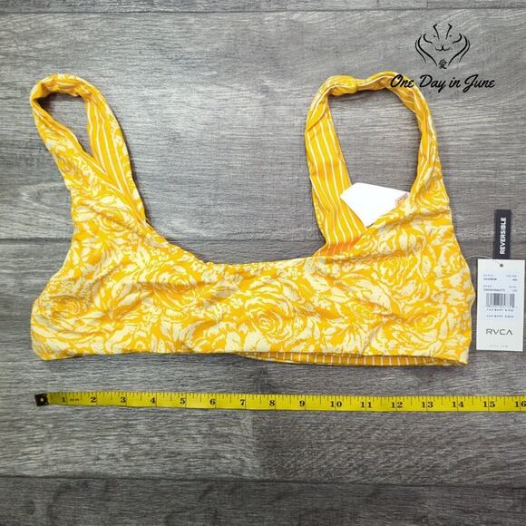 RVCA Forever Bralette Reversible Bikini Top Size L - Picture 5 of 6